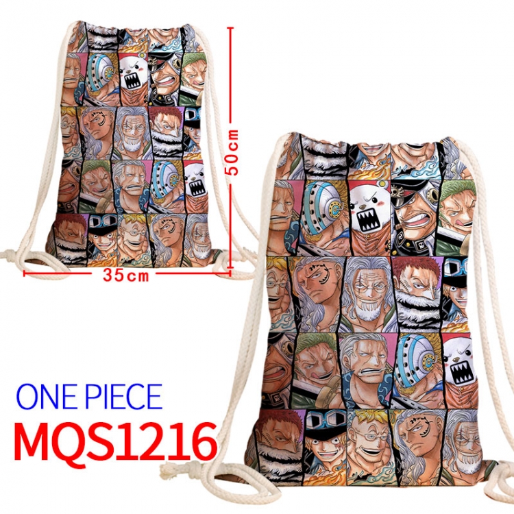 One Piece Canvas drawstring pocket backpack 50x35cm MQS-1216