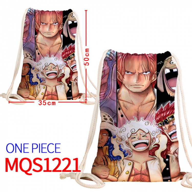 One Piece Canvas drawstring pocket backpack 50x35cm MQS-1221