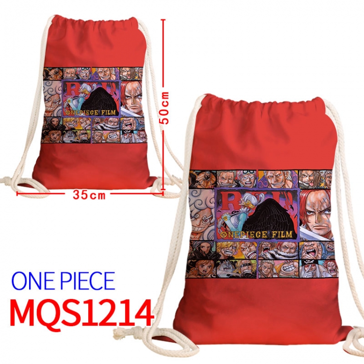 One Piece Canvas drawstring pocket backpack 50x35cm MQS-1214