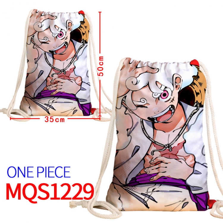 One Piece Canvas drawstring pocket backpack 50x35cm  MQS-1229