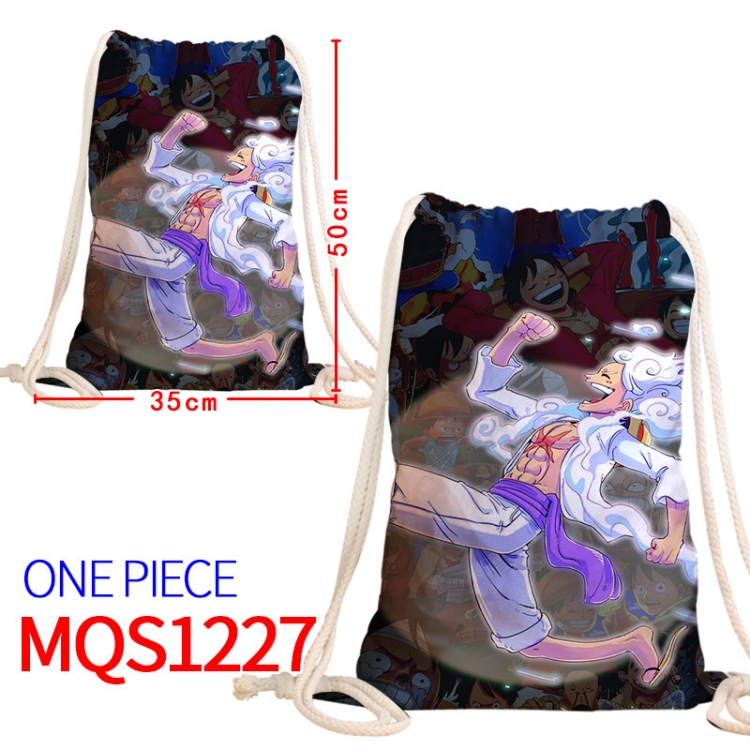One Piece Canvas drawstring pocket backpack 50x35cm MQS-1227