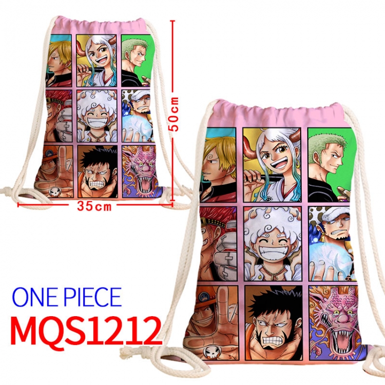One Piece Canvas drawstring pocket backpack 50x35cm  MQS-1212