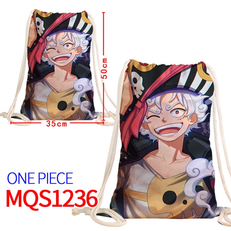 One Piece Canvas drawstring pocket backpack 50x35cm MQS-1236