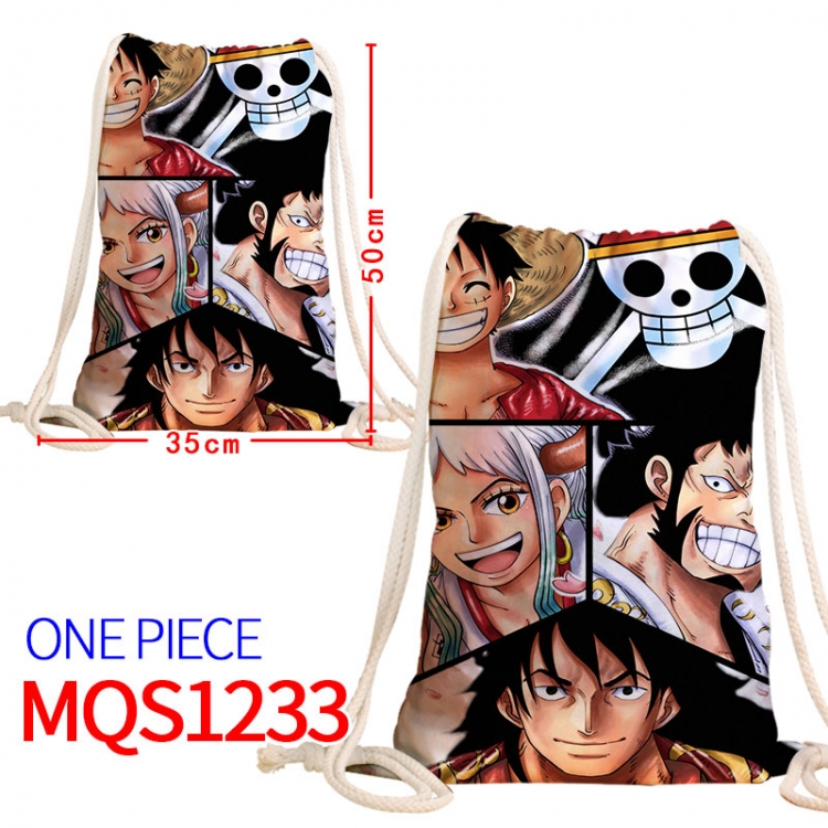 One Piece Canvas drawstring pocket backpack 50x35cm MQS-1233