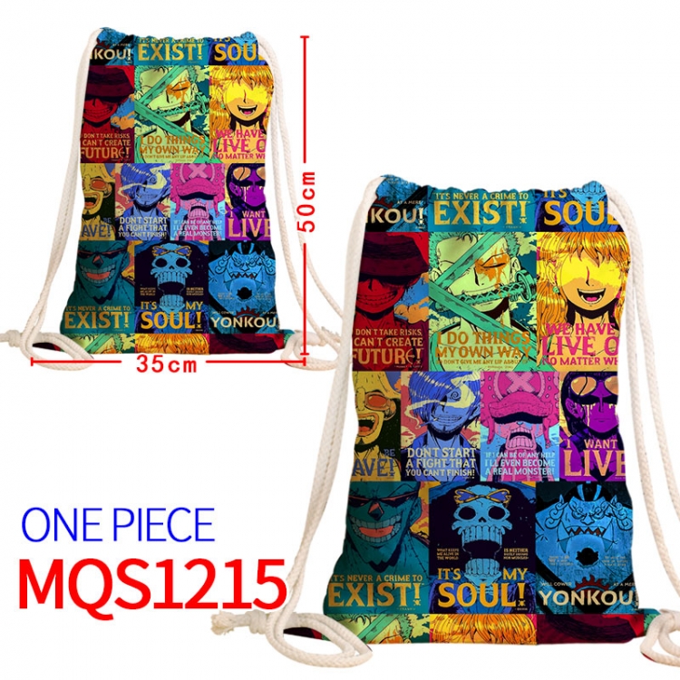 One Piece Canvas drawstring pocket backpack 50x35cm MQS-1215