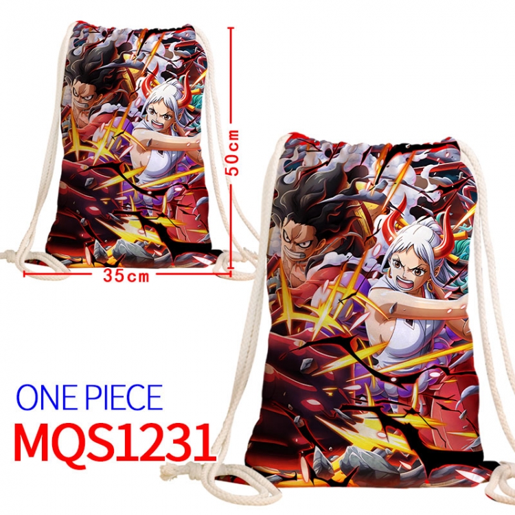 One Piece Canvas drawstring pocket backpack 50x35cm  MQS-1231