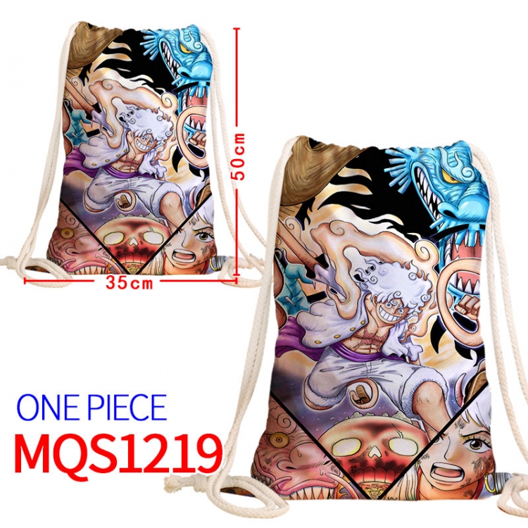 One Piece Canvas drawstring pocket backpack 50x35cm  MQS-1219
