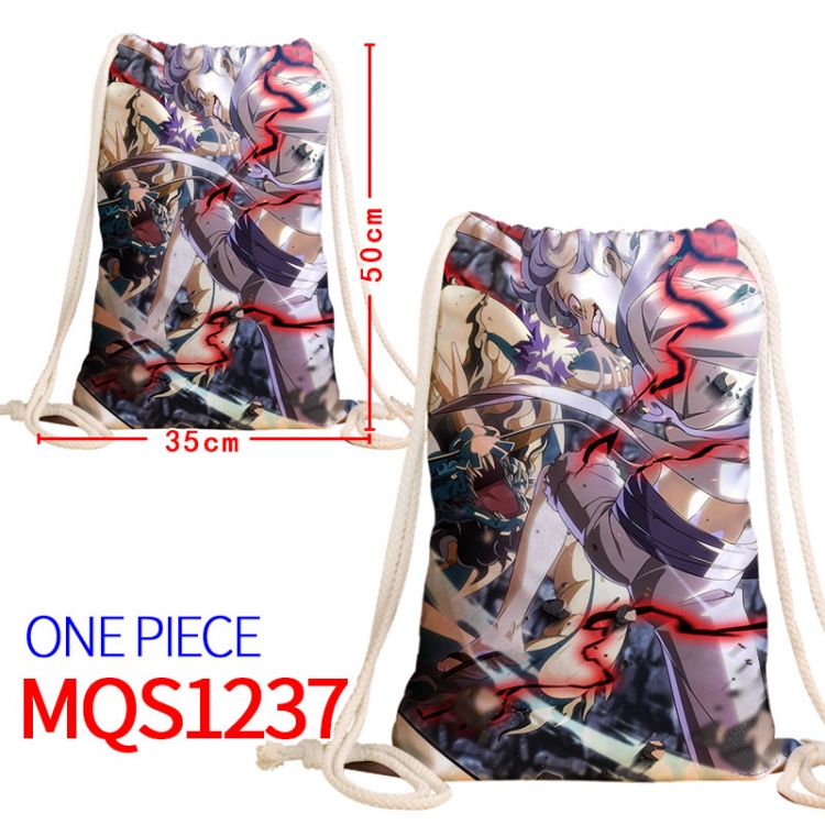 One Piece Canvas drawstring pocket backpack 50x35cm MQS-1237