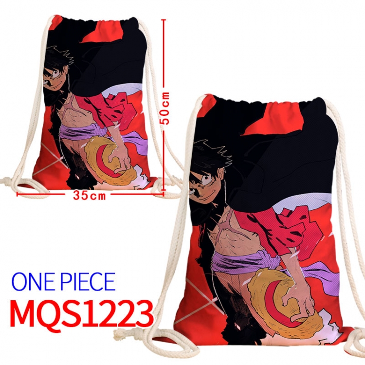 One Piece Canvas drawstring pocket backpack 50x35cm  MQS-1223