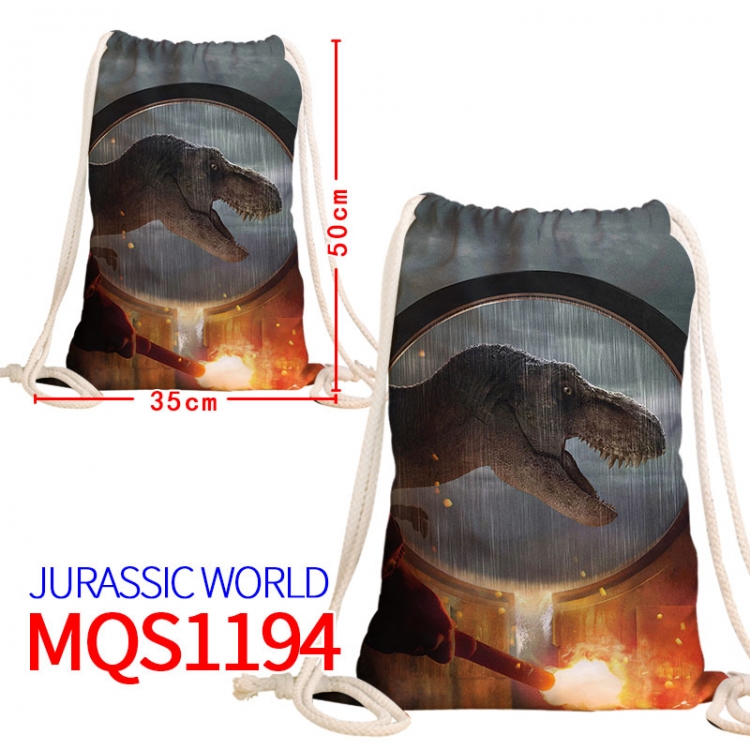 Jurassic World Canvas drawstring pocket backpack 50x35cm  MQS-1194
