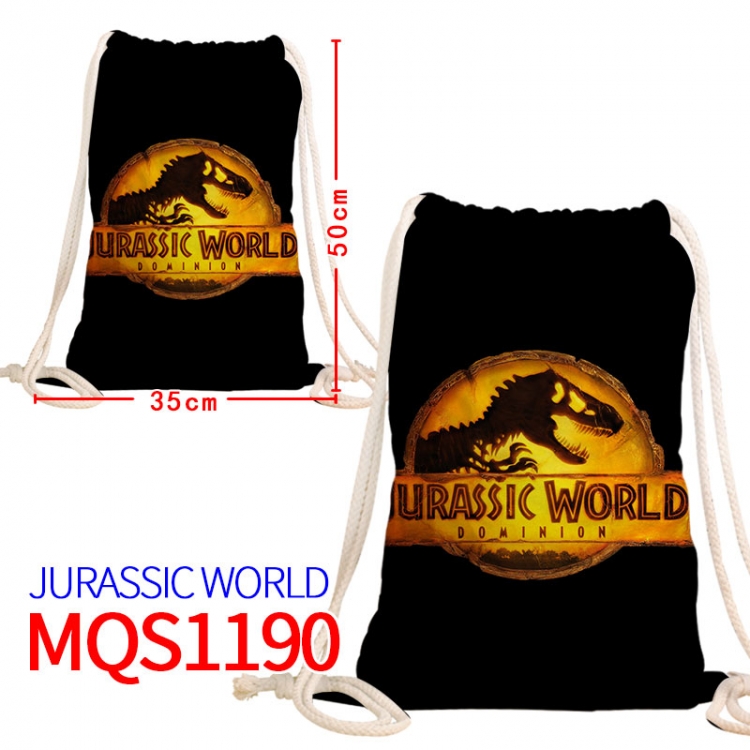 Jurassic World Canvas drawstring pocket backpack 50x35cm  MQS-1190