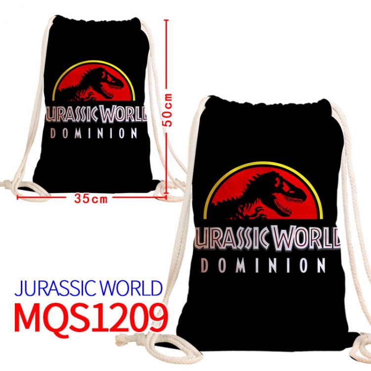 Jurassic World Canvas drawstring pocket backpack 50x35cm  MQS-1209