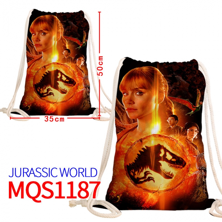 Jurassic World Canvas drawstring pocket backpack 50x35cm  MQS-1187
