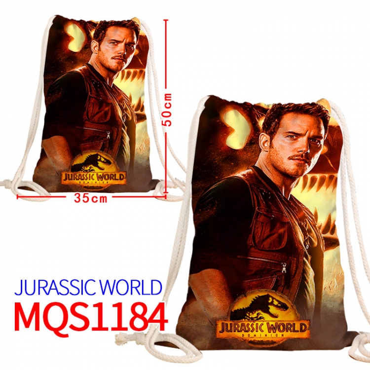 Jurassic World Canvas drawstring pocket backpack 50x35cm  MQS-1184