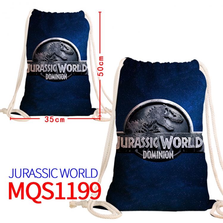 Jurassic World Canvas drawstring pocket backpack 50x35cm MQS-1199