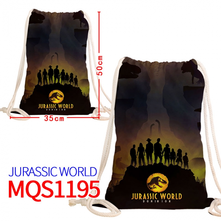 Jurassic World Canvas drawstring pocket backpack 50x35cm  MQS-1195