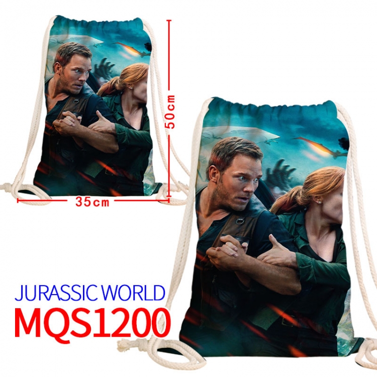 Jurassic World Canvas drawstring pocket backpack 50x35cm  MQS-1200