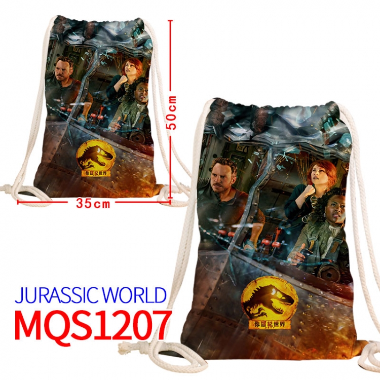 Jurassic World Canvas drawstring pocket backpack 50x35cm MQS-1207