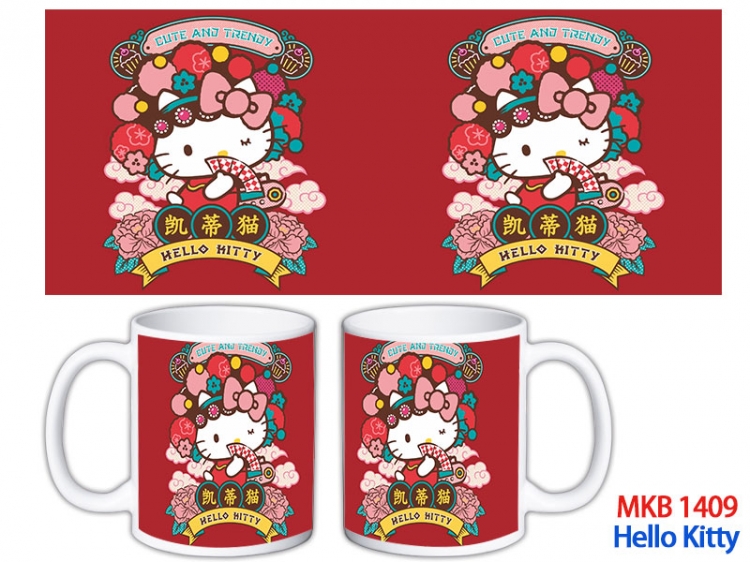 HELLO KITTY Anime color printing ceramic mug cup price for 5 pcs  MKB-1409