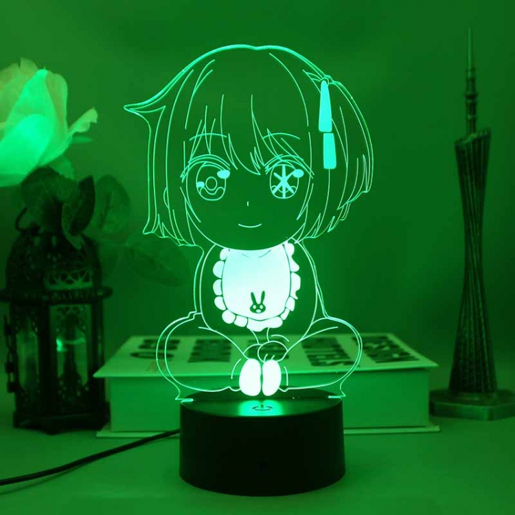 Oshi no ko 3D night light USB touch switch colorful acrylic table lamp BLACK BASE