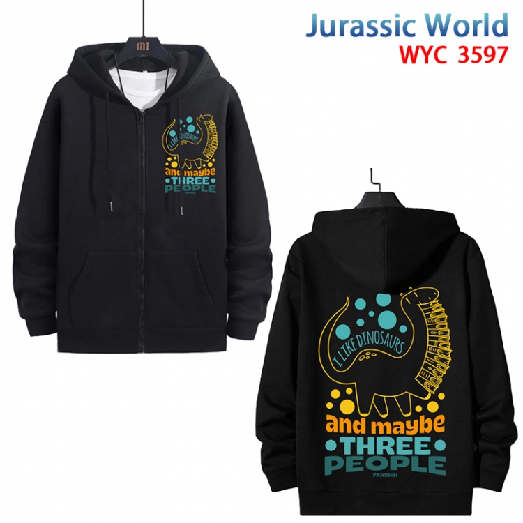 Jurassic World Anime cotton zipper patch pocket sweater from S to 3XL WYC-3597-3