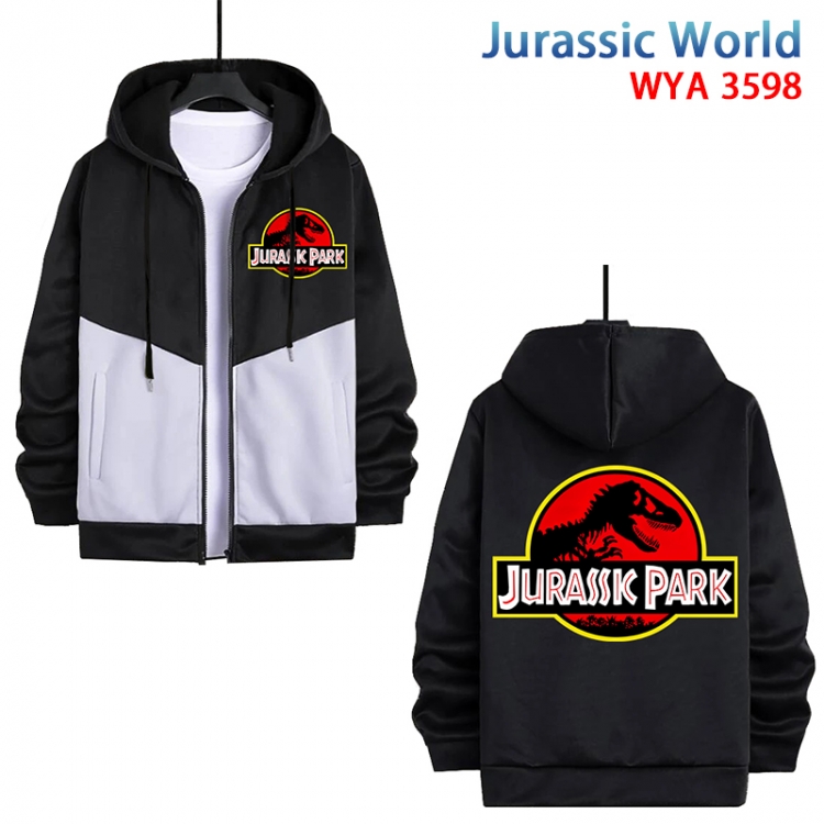 Jurassic World Anime cotton zipper patch pocket sweater from S to 3XL  WYA-3598-3