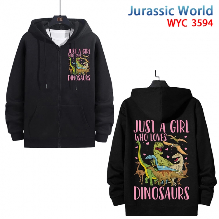 Jurassic World Anime cotton zipper patch pocket sweater from S to 3XL WYC-3594-3