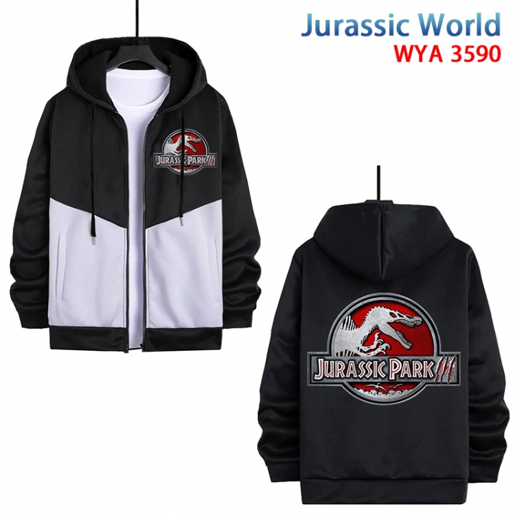 Jurassic World Anime cotton zipper patch pocket sweater from S to 3XL  WYA-3590-3