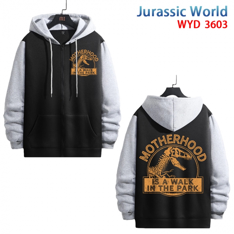 Jurassic World Anime cotton zipper patch pocket sweater from S to 3XL WYD-3603-3