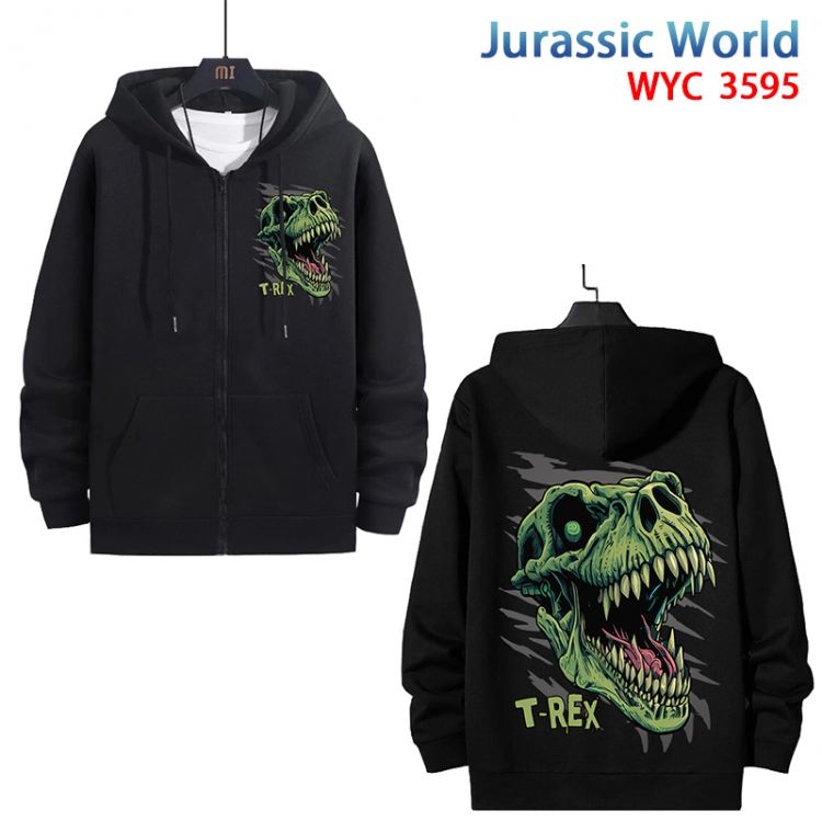 Jurassic World Anime cotton zipper patch pocket sweater from S to 3XL WYC-3595-3