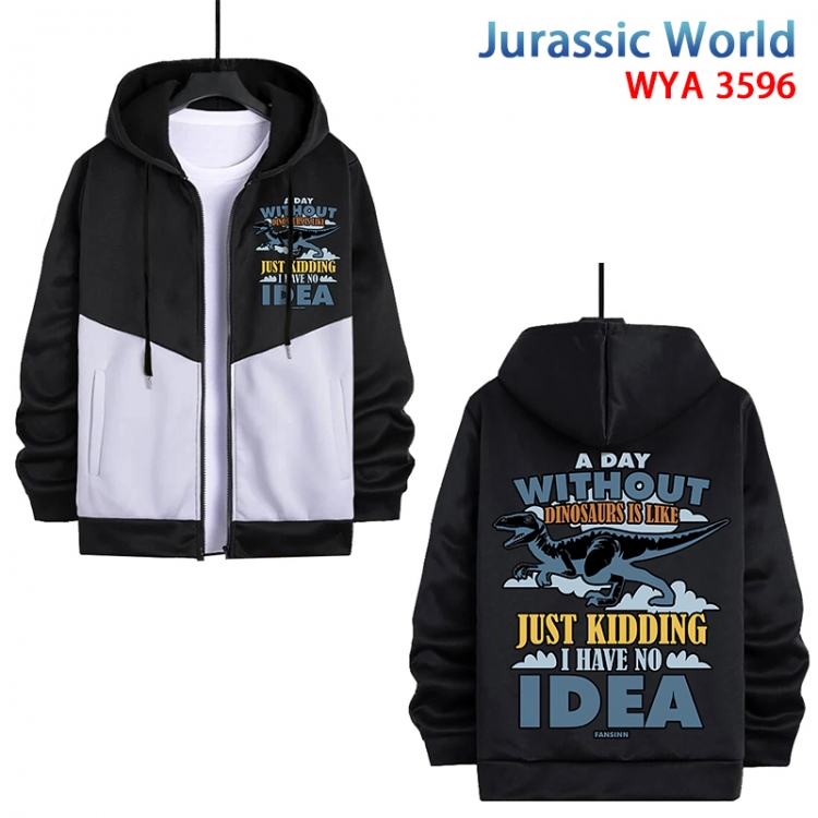 Jurassic World Anime cotton zipper patch pocket sweater from S to 3XL WYA-3596-3
