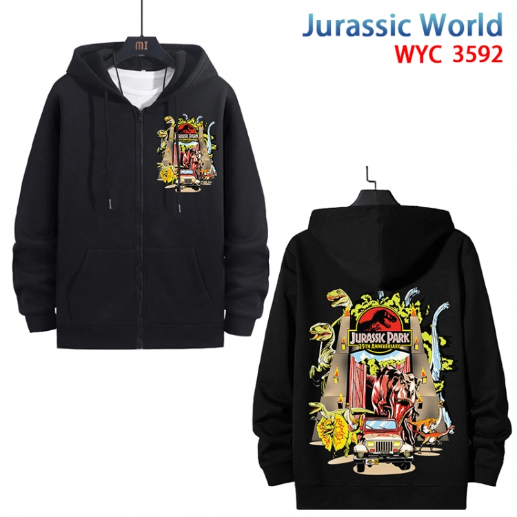 Jurassic World Anime cotton zipper patch pocket sweater from S to 3XL  WYC-3592-3