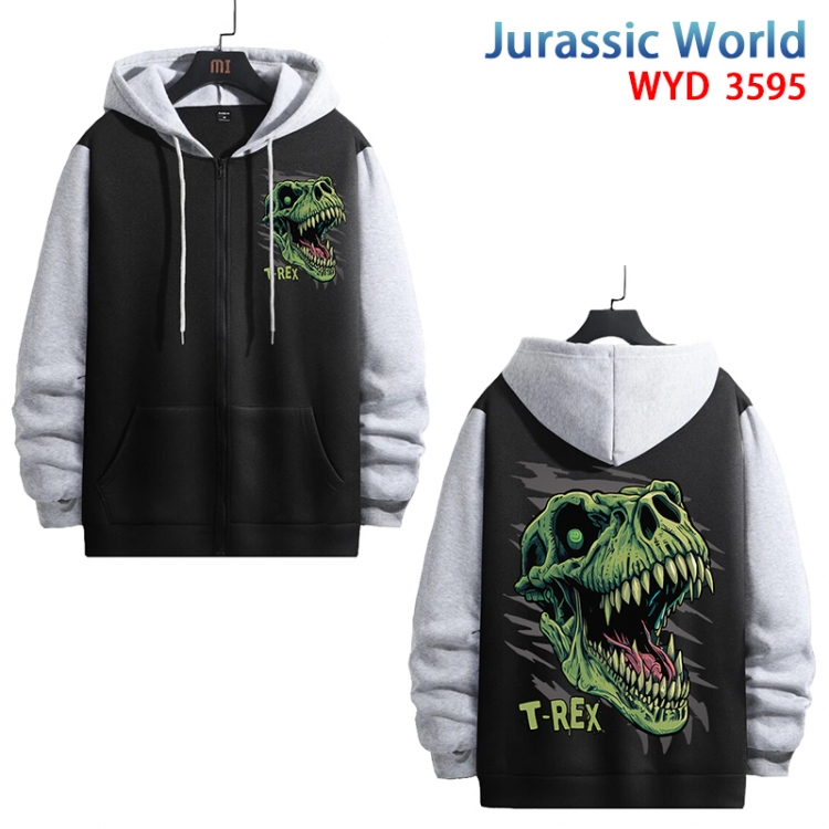 Jurassic World Anime cotton zipper patch pocket sweater from S to 3XL  WYD-3595-3