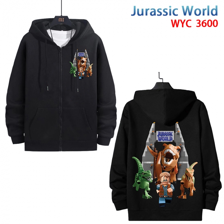 Jurassic World Anime cotton zipper patch pocket sweater from S to 3XL WYC-3600-3