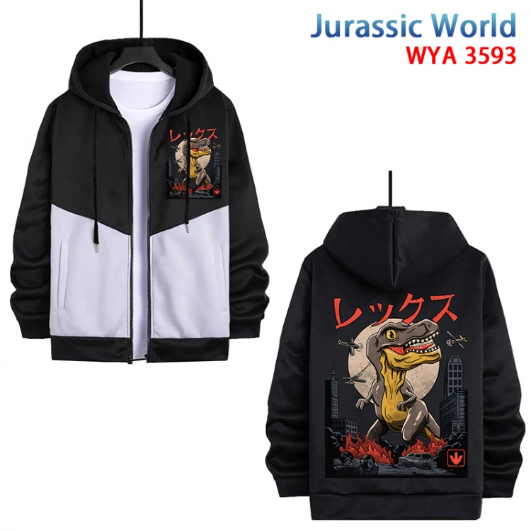 Jurassic World Anime cotton zipper patch pocket sweater from S to 3XL  WYA-3593-3