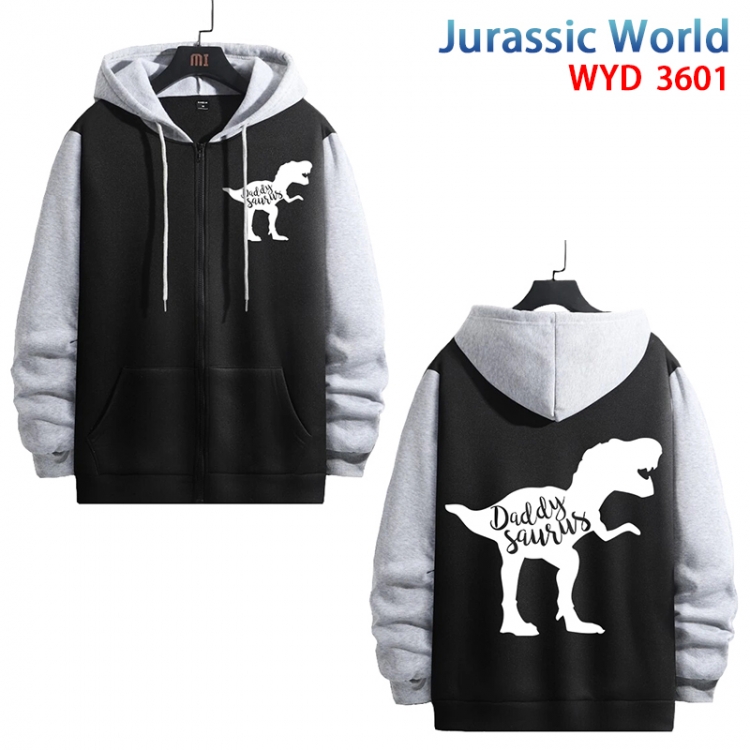 Jurassic World Anime cotton zipper patch pocket sweater from S to 3XL WYD-3601-3