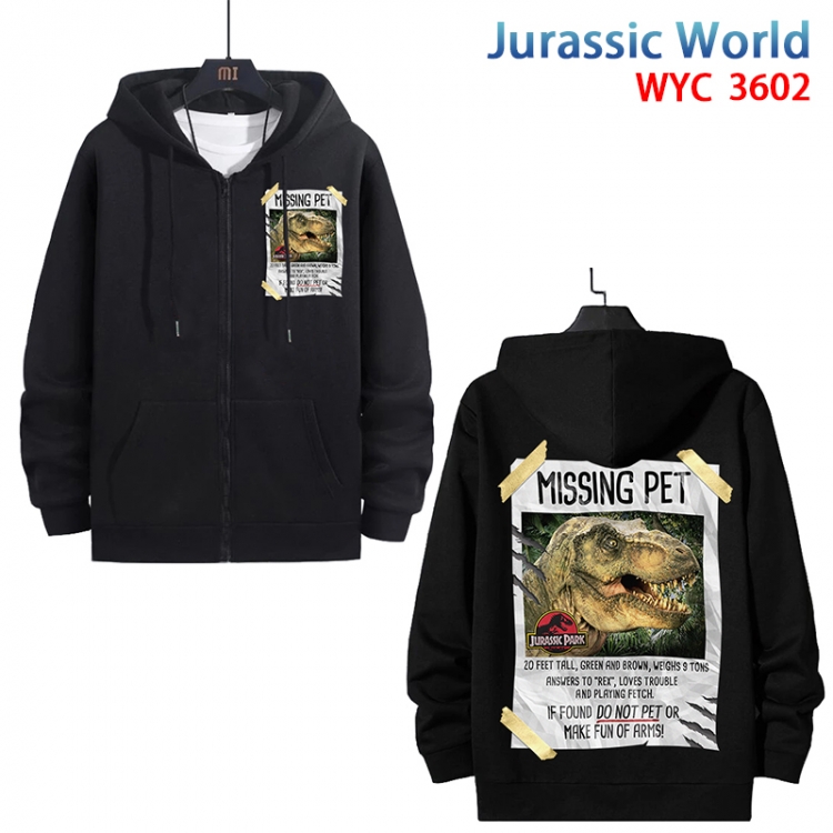 Jurassic World Anime cotton zipper patch pocket sweater from S to 3XL WYC-3602-3