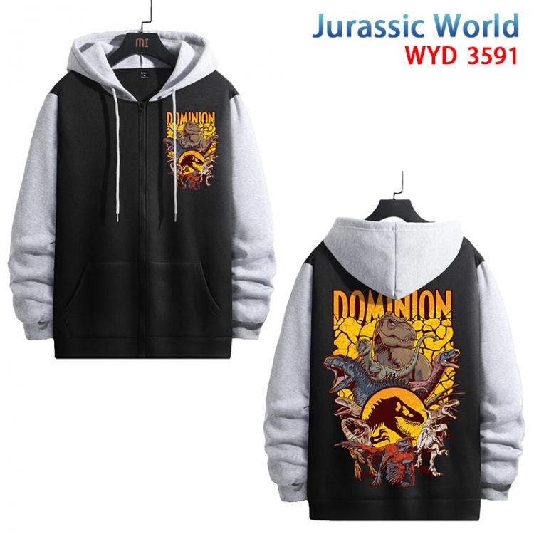Jurassic World Anime cotton zipper patch pocket sweater from S to 3XL WYD-3591-3