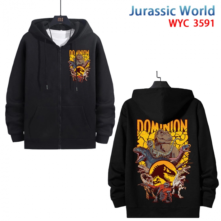 Jurassic World Anime cotton zipper patch pocket sweater from S to 3XL WYC-3591-3