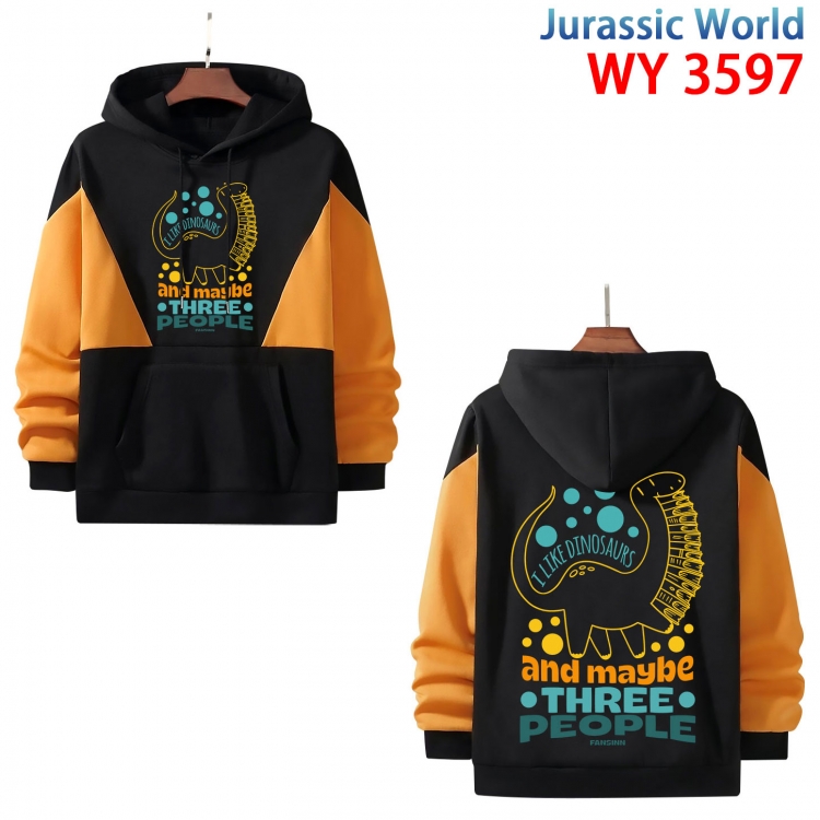 Jurassic World Anime color contrast patch pocket sweater from XS to 4XL  WY597