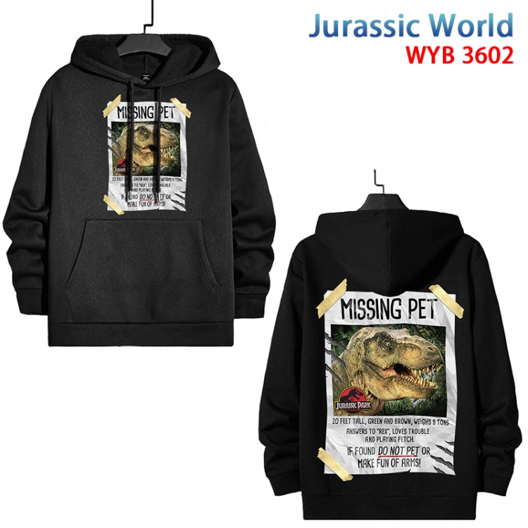 Jurassic World Anime peripheral pure cotton patch pocket sweater from XS to 4XL WYB602