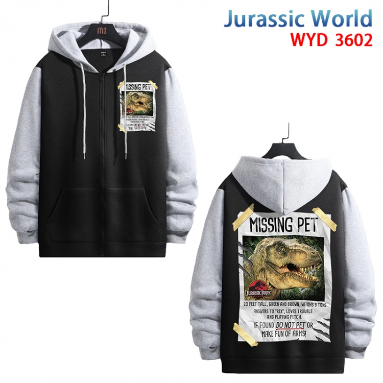 Jurassic World Anime peripheral pure cotton patch pocket sweater from XS to 4XL  WYD602