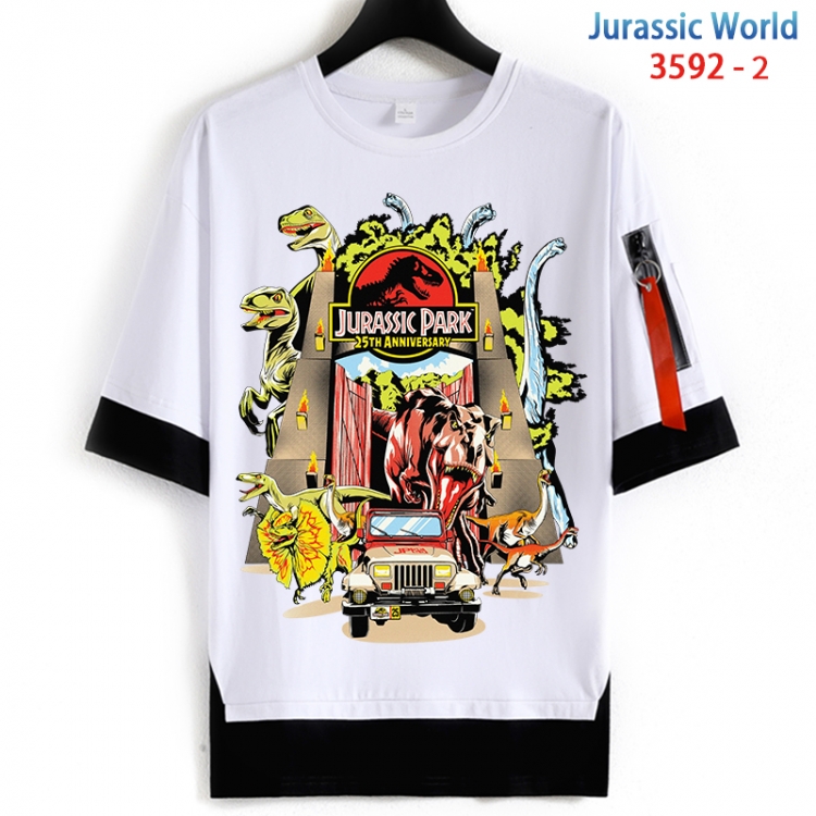 Jurassic World Cotton Crew Neck Fake Two-Piece Short Sleeve T-Shirt from S to 4XL  HM-3592-2