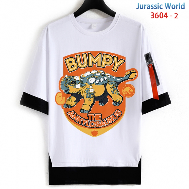 Jurassic World Cotton Crew Neck Fake Two-Piece Short Sleeve T-Shirt from S to 4XL  HM-3604-2
