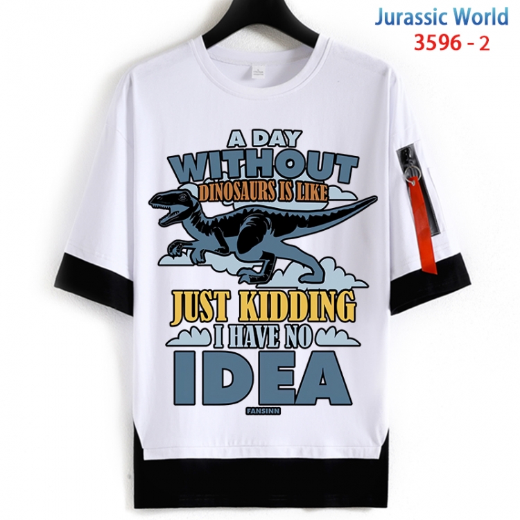 Jurassic World Cotton Crew Neck Fake Two-Piece Short Sleeve T-Shirt from S to 4XL  HM-3596-2