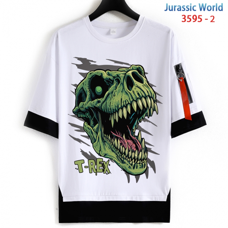 Jurassic World Cotton Crew Neck Fake Two-Piece Short Sleeve T-Shirt from S to 4XL HM-3595-2