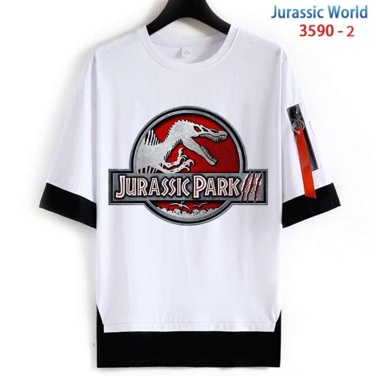 Jurassic World Cotton Crew Neck Fake Two-Piece Short Sleeve T-Shirt from S to 4XL  HM-3590-2