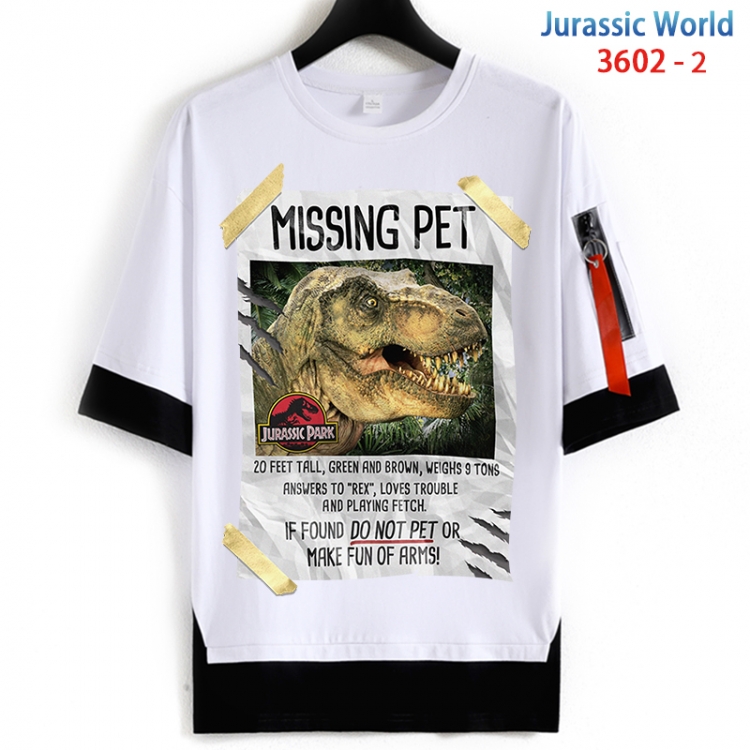 Jurassic World Cotton Crew Neck Fake Two-Piece Short Sleeve T-Shirt from S to 4XL HM-3602-2