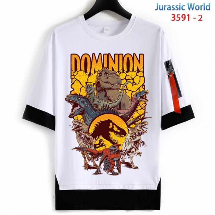 Jurassic World Cotton Crew Neck Fake Two-Piece Short Sleeve T-Shirt from S to 4XL  HM-3591-2