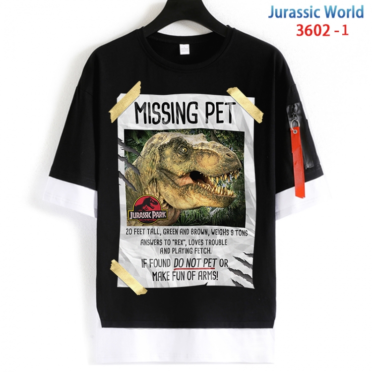 Jurassic World Cotton Crew Neck Fake Two-Piece Short Sleeve T-Shirt from S to 4XL  HM-3602-1